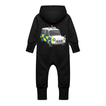 Police Car - Baby Organic Sweat Overalls With Hood - vanilla - Back