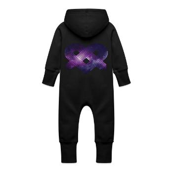 Cadeau d'anniversaire astrophysicien du cœur de l'espace - Grenouillère à capuche bio en molleton Bébé - vanille - Dos