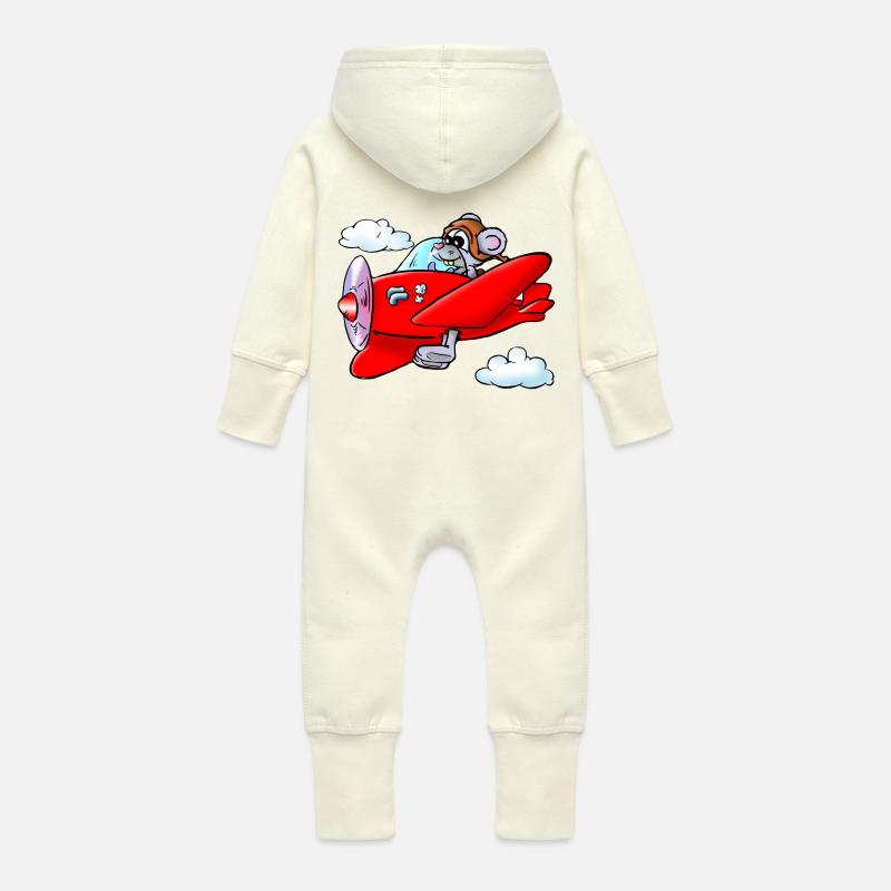 Flugmaus - Baby Bio Sweat Overall mit Kapuze - Vanille-Milchshake