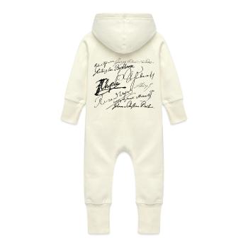 Signatures of Musicians - Baby Organic Sweat Overalls With Hood - vanilla - Back