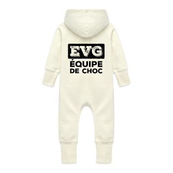 Evg équipe de choc - Grenouillère à capuche bio en molleton Bébé - vanille - Dos