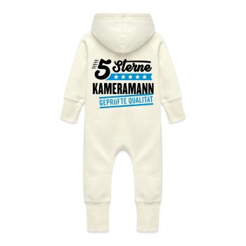 5Sterne Kameramann - Baby Bio Sweat Overall mit Kapuze - Vanille-Milchshake - Hinten