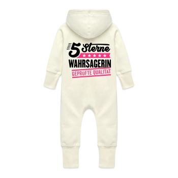 5Sterne Wahrsagerin - Baby Bio Sweat Overall mit Kapuze - Vanille-Milchshake - Hinten