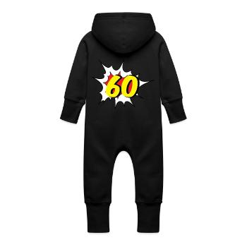 60e anniversaire: 60 - Grenouillère à capuche bio en molleton Bébé - vanille - Dos