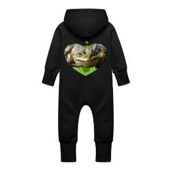 Crapaud grenouille Grenouilles Prince - Grenouillère à capuche bio en molleton Bébé - vanille - Dos