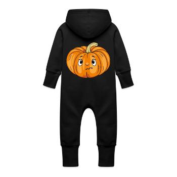 Dubious pumpkin emotion - Baby Organic Sweat Overalls With Hood - vanilla - Back