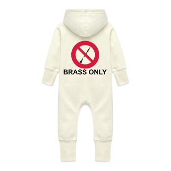 Brass Only - Baby Organic Sweat Overalls With Hood - vanilla - Back