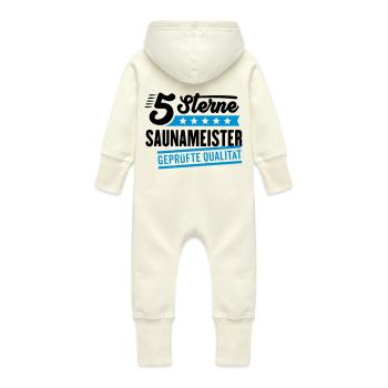 5Sterne Saunameister - Baby Bio Sweat Overall mit Kapuze - Vanille-Milchshake - Hinten