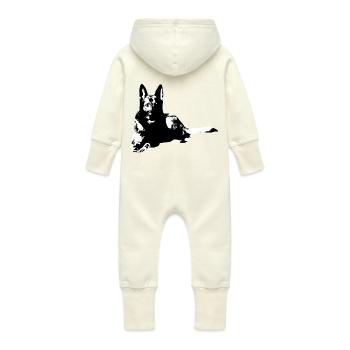 Schäferhund,Rassehund,hundesport - Baby Bio Sweat Overall mit Kapuze - Vanille-Milchshake - Hinten