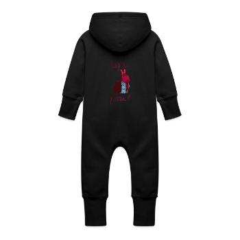 Hug me - Baby Organic Sweat Overalls With Hood - vanilla - Back