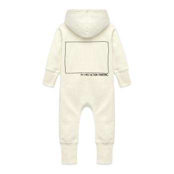 Action-Lätzchen - Grenouillère à capuche bio en molleton Bébé - vanille - Dos