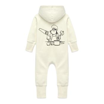 kochen witzig doof werkzeug - Baby Bio Sweat Overall mit Kapuze - Vanille-Milchshake - Hinten
