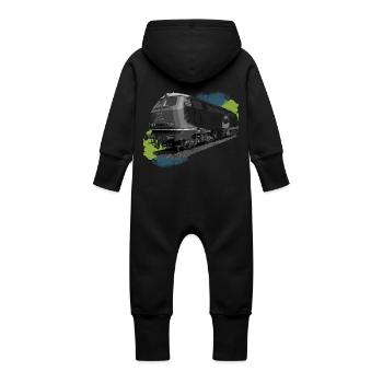 Locomotive DB216 - Baby Organic Sweat Overalls With Hood - vanilla - Back