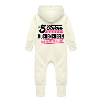 5Sterne Küchenchefin - Baby Bio Sweat Overall mit Kapuze - Vanille-Milchshake - Hinten