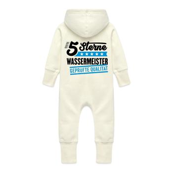 5Sterne Wassermeister - Baby Bio Sweat Overall mit Kapuze - Vanille-Milchshake - Hinten