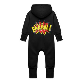 BÄÄÄM Comic Strip Action Bubble - Pop-Art Style - Baby Bio Sweat Overall mit Kapuze - Vanille-Milchshake - Hinten