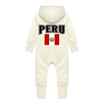Pérou - Grenouillère à capuche bio en molleton Bébé - vanille - Dos