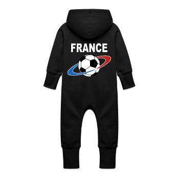 Fußball sport France - Baby Bio Sweat Overall mit Kapuze - Vanille-Milchshake - Hinten