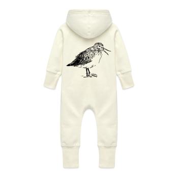Riverside Runner Bird - Baby Organic Sweat Overalls With Hood - vanilla - Back