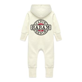 Père Baba Canim Babam benim / turc - Grenouillère à capuche bio en molleton Bébé - vanille - Dos