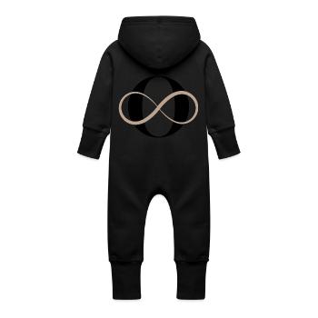 Lettre o infinie - Grenouillère à capuche bio en molleton Bébé - vanille - Dos