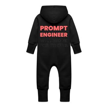 Prompt Engineer – funktioniert auch für Token | KI-Meme - Baby Bio Sweat Overall mit Kapuze - Vanille-Milchshake - Hinten