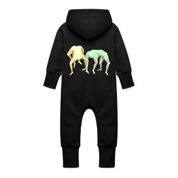 No Head José - Baby Organic Sweat Overalls With Hood - vanilla - Back