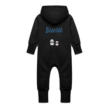 Bientôt grand frère - Grenouillère à capuche bio en molleton Bébé - vanille - Dos