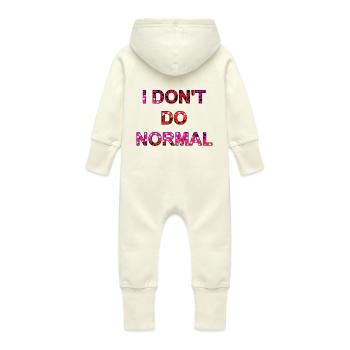 Je ne fais pas normal - je ne fais pas normal - Grenouillère à capuche bio en molleton Bébé - vanille - Dos