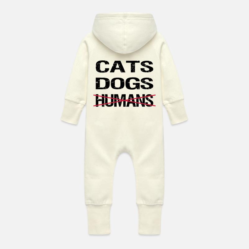 CATS DOGS HUMANS - Baby Bio Sweat Overall mit Kapuze - Vanille-Milchshake