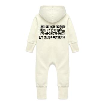 les_filles_sages - Grenouillère à capuche bio en molleton Bébé - vanille - Dos