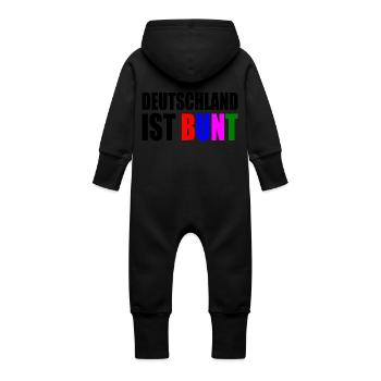 Deutschland ist bunt - Baby Bio Sweat Overall mit Kapuze - Vanille-Milchshake - Hinten