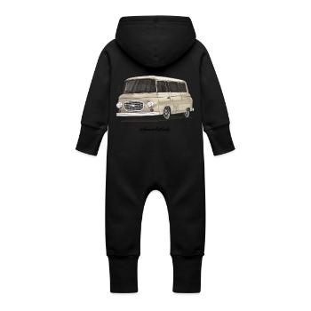 Barkas B1000 // Illustration - Grenouillère à capuche bio en molleton Bébé - vanille - Dos