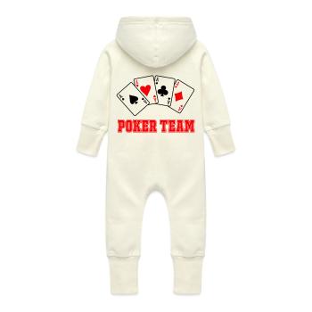 Équipe de poker - Grenouillère à capuche bio en molleton Bébé - vanille - Dos