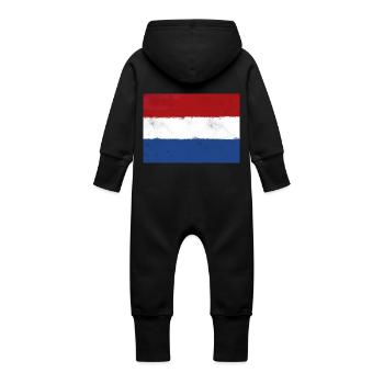 Drapeau des Pays-Bas - Pays-Bas - Grenouillère à capuche bio en molleton Bébé - vanille - Dos