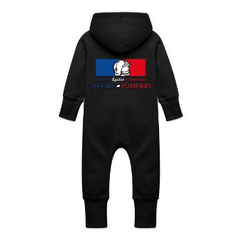 Sapeurs Pompiers Liberté Egalité Fraternité - Grenouillère à capuche bio en molleton Bébé - vanille - Dos