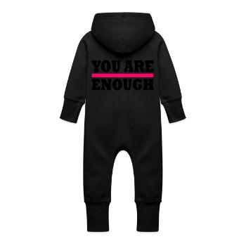You are enough - Baby Organic Sweat Overalls With Hood - vanilla - Back