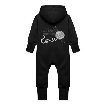 Goth Knitter - Grenouillère à capuche bio en molleton Bébé - vanille - Dos