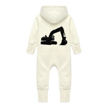 excavatrice - Grenouillère à capuche bio en molleton Bébé - vanille - Dos
