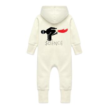 Wissenschaft - Baby Bio Sweat Overall mit Kapuze - Vanille-Milchshake - Hinten