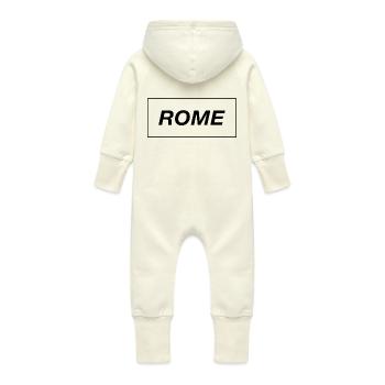 Rome - Rom - Baby Bio Sweat Overall mit Kapuze - Vanille-Milchshake - Hinten