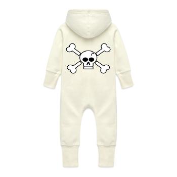 Saké de pirate - Grenouillère à capuche bio en molleton Bébé - vanille - Dos
