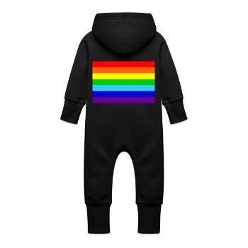 drapeau - Grenouillère à capuche bio en molleton Bébé - vanille - Dos