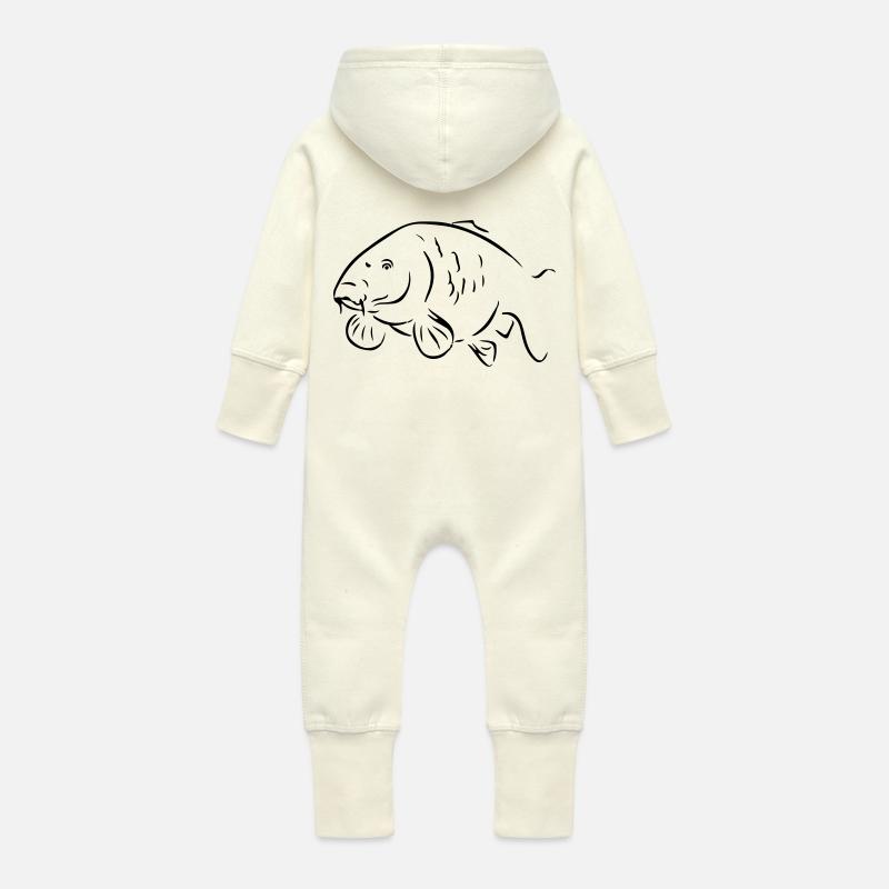 Karpfen - Baby Bio Sweat Overall mit Kapuze - Vanille-Milchshake