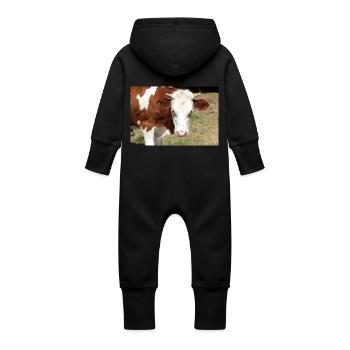Kuh Poster - Baby Bio Sweat Overall mit Kapuze - Vanille-Milchshake - Hinten