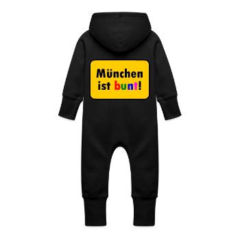München ist bunt - Baby Bio Sweat Overall mit Kapuze - Vanille-Milchshake - Hinten