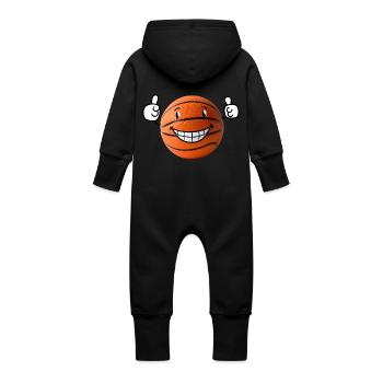 Basket-ball heureux montrant le pouce levé - Grenouillère à capuche bio en molleton Bébé - vanille - Dos