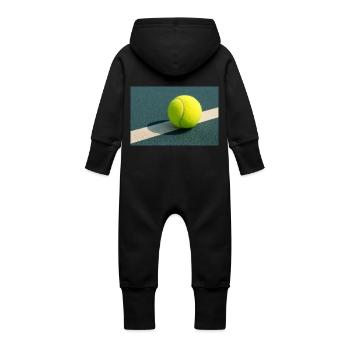 Sport - Balle de tennis - Grenouillère à capuche bio en molleton Bébé - vanille - Dos
