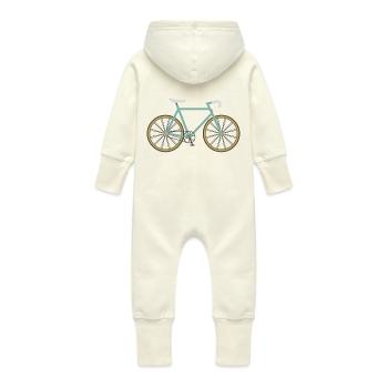 Route / Simple Speed Bike / - Grenouillère à capuche bio en molleton Bébé - vanille - Dos