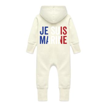 Ich bin Marine - Baby Bio Sweat Overall mit Kapuze - Vanille-Milchshake - Hinten